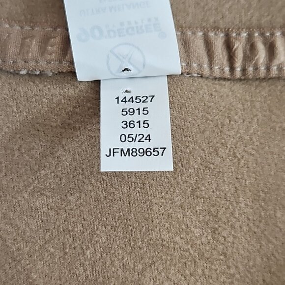 90 Degree by Reflex Men's Fleece Lined Full Zip Hoodie Tan Size X-Large NWT - Picture 9 of 15